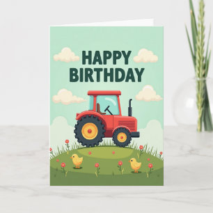 Geburtstagskarte mit landwirtschaftlichem Fahrzeug Karte