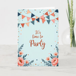 Geburtstagskarte mit Party-Wimpel Karte