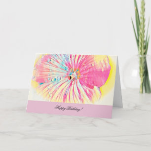 Geburtstagskarte mit Petunia und Wassertropfen Karte