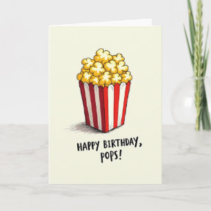 Geburtstagskarte mit Popcorn-Box Karte