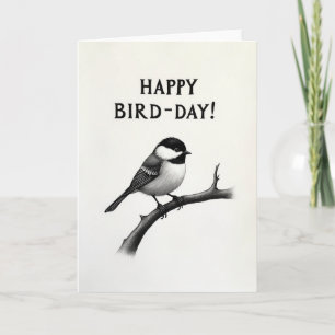 Geburtstagskarte mit skizziertem Vogel Karte