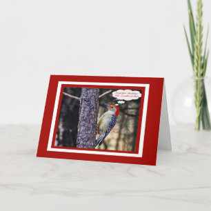 Geburtstagskarte mit sonniger Rot-Gelbspecht Karte