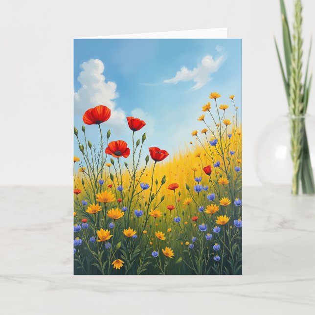 Geburtstagskarte mit Wildblumen Karte (Vorderseite)