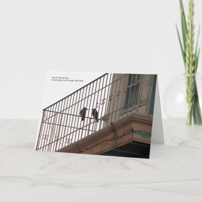 Geburtstagskarte mit zwei Krähen Karte (Vorderseite)