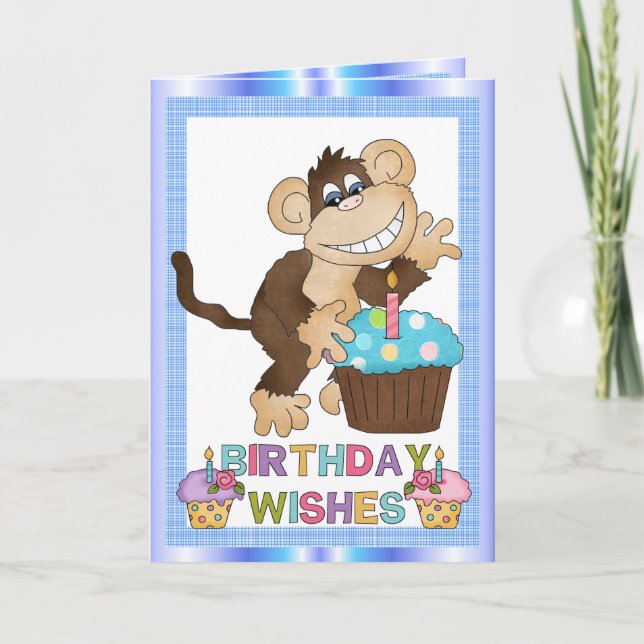 Geburtstagskarte Monkey Greetin Card Karte (Vorderseite)