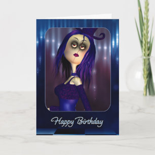 Geburtstagskarte - Moonies Niedlich Rag Doll Goth Karte