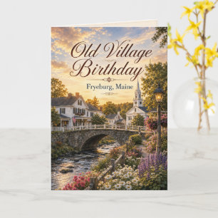 Geburtstagskarte Old Village Fryeburg Maine Karte