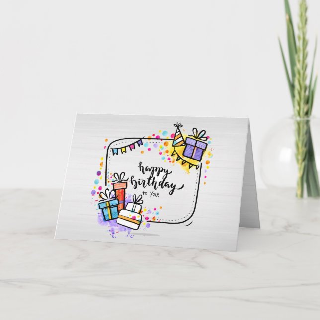 Geburtstagskarte (optionales Foto) Karte (Vorderseite)