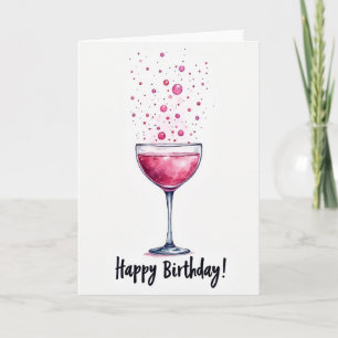 Geburtstagskarte Pink Bubbles Karte
