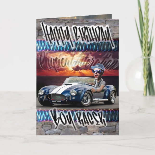 Geburtstagskarte Racer Karte (Vorderseite)