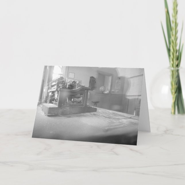 Geburtstagskarte "Railroad Depot Schreibmaschine" Karte (Vorderseite)