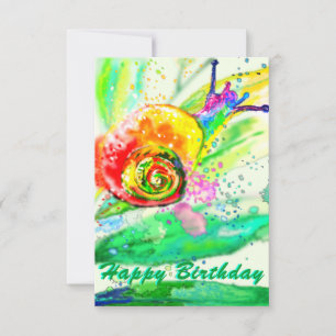Geburtstagskarte Regenbogenfarben Schneckenmalerei Karte