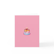 Geburtstagskarte, rosa, Kuchen, kawaii, süße Karte