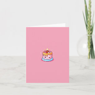 Geburtstagskarte, rosa, Kuchen, kawaii, süße Karte