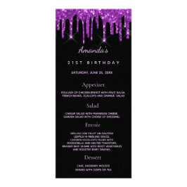 Geburtstagskarte Schwarzes lila Foto Glitzer Spaß Werbekarte