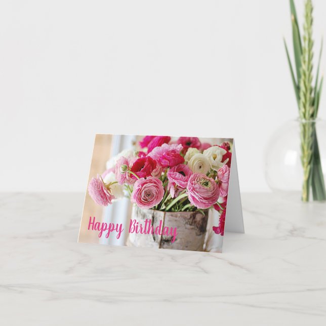 Geburtstagskarte - Shabby Chic Bouquet Karte (Vorderseite)