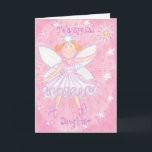 Geburtstagskarte "Special Daughter" für einen Wuns Karte<br><div class="desc">Eine lustige Fee in Rosa und Blau, bereit, Ihre Wünsche wahr werden zu lassen! Grußkarte mit einer niedlichen Fee und die Worte "To a special Daughter" auf der Vorderseite. Ein rosa, lila, blau und weiß anpassbares Design für Sie, um mit Ihrem eigenen Text, Bildern und Ideen zu personalisieren. Ein origineller...</div>
