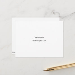 Geburtstagskarte standard ausgabe weiß postkarte