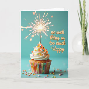 Geburtstagskarte Striped Cupcake Sparkler Karte