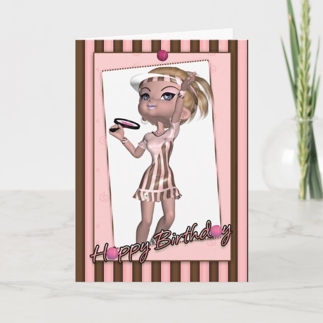 Geburtstagskarte Tennisspieler - Tweens & Teens Karte (Vorderseite)