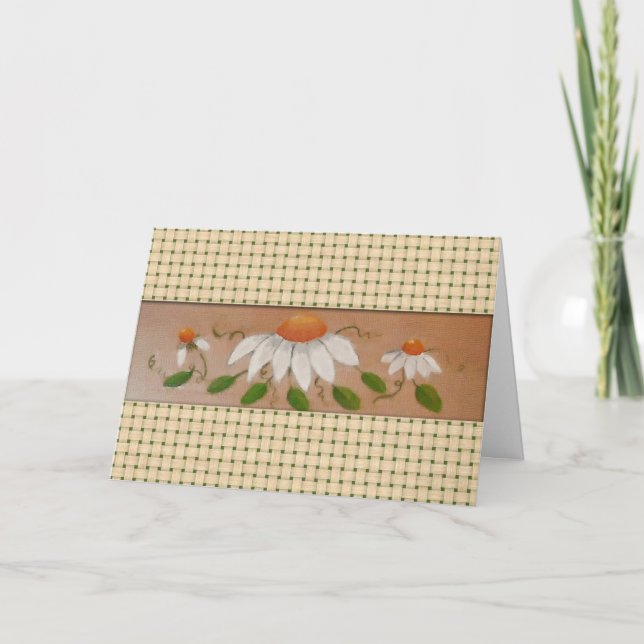 Geburtstagskarte von Daisies (Großdruck) Karte (Vorderseite)
