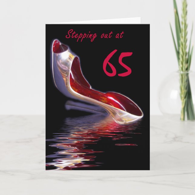 Geburtstagskarte von Frauen Stilletto 65 Karte (Vorderseite)