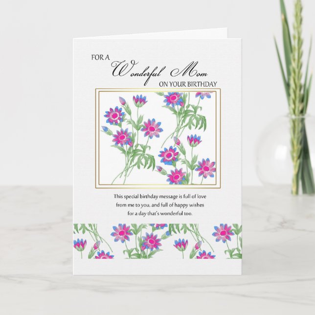 Geburtstagskarte von Mama - Blumengeburtskarte Karte (Vorderseite)