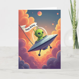 Geburtstagskarte Weltraumkreatur Karte