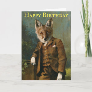 Geburtstagskarte 'Young Master Fox Vintage' Karte