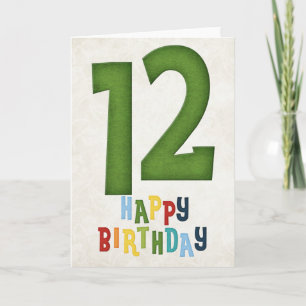 Geburtstagskarte zum 12. Geburtstag Design 3 Karte