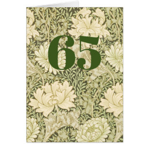 Geburtstagskarte zum 65. mit Blumendesign und Falz