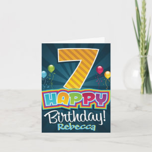 Geburtstagskarte zum 7. Geburtstag des Kindes - Lu Karte