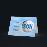 Geburtstagskarte zum Golfen für Son Karte<br><div class="desc">Eine tolle Karte für einen Golfer oder einen Golfer. Ein Golfball fliegt durch die Luft.</div>