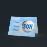 Geburtstagskarte zum Golfen für Son Karte<br><div class="desc">Eine tolle Karte für einen Golfer oder einen Golfer. Ein Golfball,  der durch die Luft fliegt.</div>