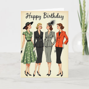 Geburtstagskarte zur Mid Century Party Karte