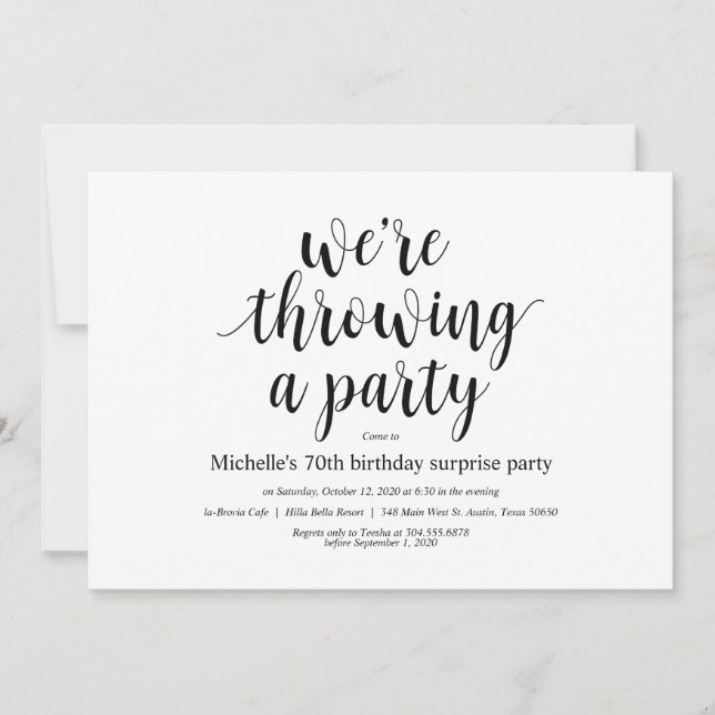 Geburtstagskarten für Überraschungen Party Einladu Einladung (Vorderseite)