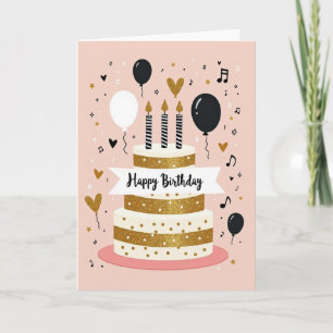Geburtstagskarten mit Glitter-Torte Karte