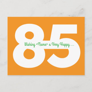 Geburtstagskarten zum 85. - Orange und Grün Postkarte