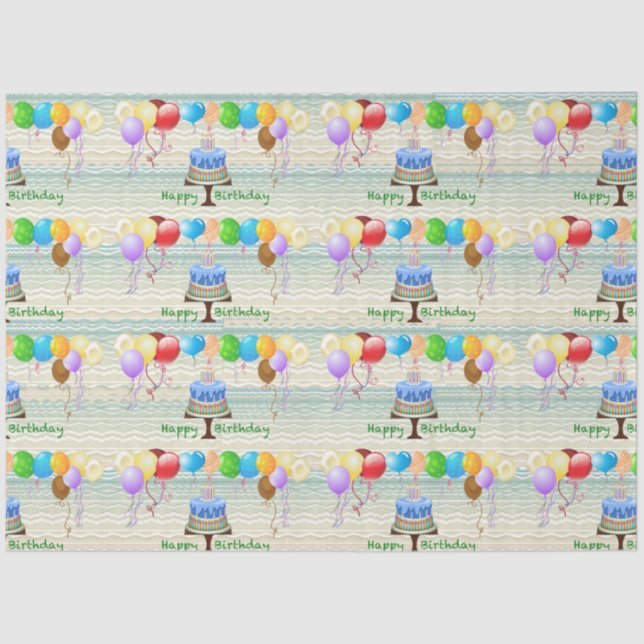 Geburtstagskartonpapier Seidenpapier (Vorderseite)