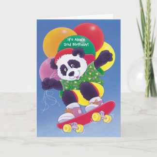 Geburtstagskateboard Panda personalisierbare Einla Einladung