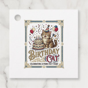 Geburtstagskatze Katze Geburtstagsalter Vintage-Ve Geschenkanhänger