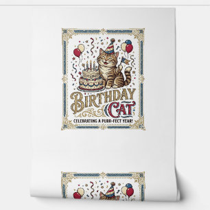 Geburtstagskatze Katze Geburtstagsalter Vintage-Ve Tapete