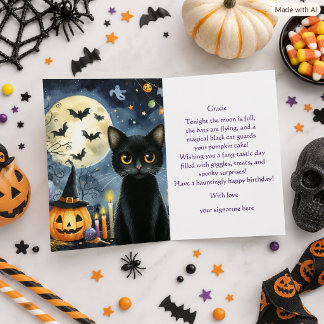 Geburtstagskatzen Halloween Karte