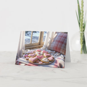 Geburtstagskekse auf der Decke Karte