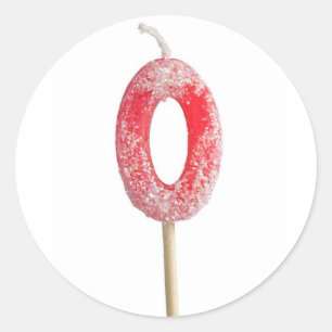 Geburtstagskerze Nr. 0 Runder Aufkleber
