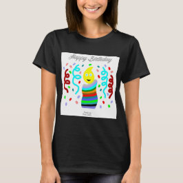 Geburtstagskerzen-Grüße Damen Schwarz T-Shirt