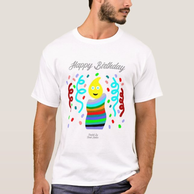 Geburtstagskerzen-Grüße Herren Basic T-Shirt (Vorderseite)