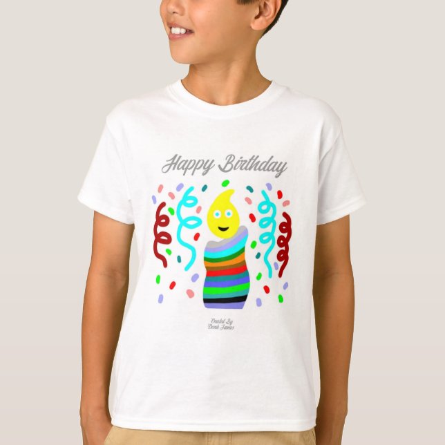 Geburtstagskerzen-Grüße Jungen Basic T-Shirt (Vorderseite)