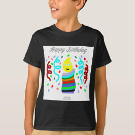 Geburtstagskerzen-Grüße Jungen Schwarzes T-Shirt