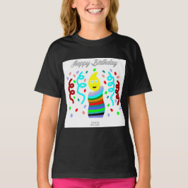 Geburtstagskerzen-Grüße Mädchen Schwarzes T-Shirt